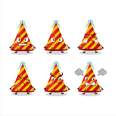 Poster - Red party hat cartoon character with various angry expressions