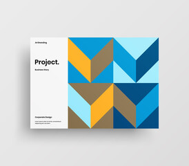 Creative business abstract horizontal front page vector mock up. Corporate geometric report cover illustration design layout. Company identity brochure template.