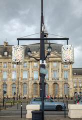 Wall Mural -  Street lamp on Quai de la Douane and Richelieu in  Bordeaux, France