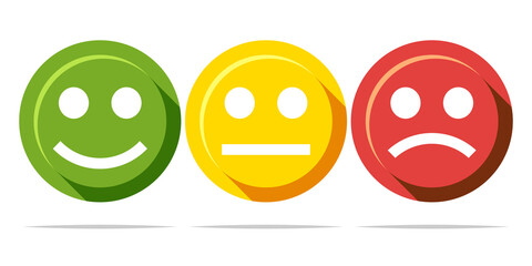 Wall Mural - Facial expression feedback button icon vector isolated