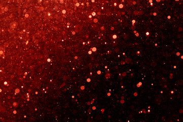 Red bokeh of light .