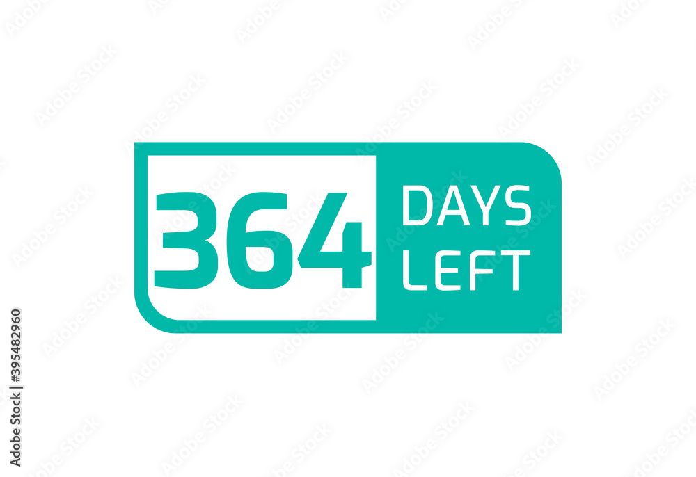 364 Days Left banner on white background, 364 Days Left to Go Stock ...