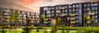 © ronstik - modern architecture of urban residential apartment buildings at sunset
