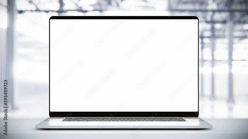 Laptop Frame Less Laptop with blank screen frameless in new warehouse or production ...