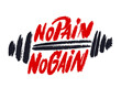 No pain no gain. Motivational poster.
