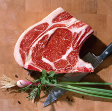 Beef Steak From The High Rib With The Bone