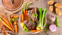 Pot Au Feu- Traditional French Dish With Ingredient