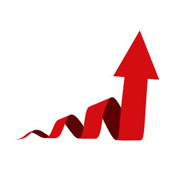 Poster - Spiral with an up arrow, a pointer to increase rating, 3d illustration. Spiral arrow icon. Abstract concept of profit business strategy