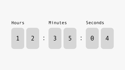 Poster - Countdown on digital scoreboard. Hour and minute counter with seconds display remaining time before grand event.