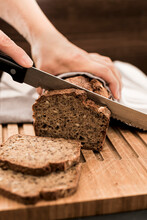 Home-baked Wholegrain Bread Cut Into Slices