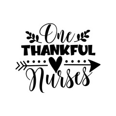 Wall Mural - One Thankful Nurses - greeting card forThanksgiving in covid-19 pandemic self isolated period. 