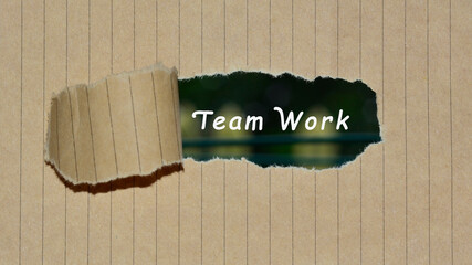 Wall Mural - Term work on brown torn paper - Motivational concept