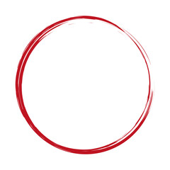 Wall Mural - red brush round frame banners on white background	
