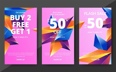 Wall Mural - Flash sale discount banner template promotion, end of season special offer banner, template design for media promotions and social media promo, vector illustration.