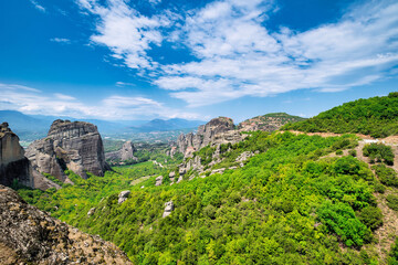 Wall Mural - Beautiful shot of the Meteora rock formations on a sunny day in Greece