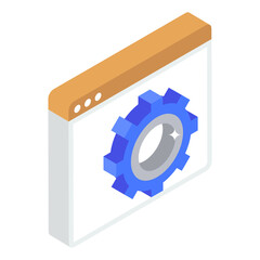 Canvas Print - 
Cog wheel on webpage showing web configuration icon
