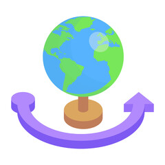 Wall Mural - trendy isometric icon of around the world