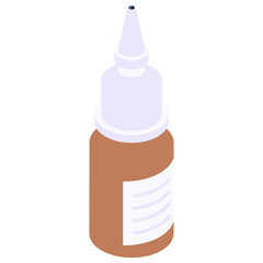 Poster - 
Medical dropper icon in isometric style, medicine dropper
