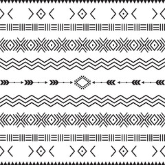 Wall Mural - seamless pattern with motif Aztec tribal geometric shapes