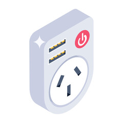 Poster - 
Electric buttons icon in isometric design, vector style of electric switchboard
