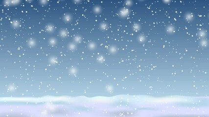 Wall Mural - Winter natural seamless animation with falling snowflakes