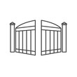 © chrupka - black open modern gate- vector illustration