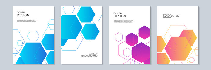 Wall Mural - the vector illustration of the editable layout of a4 format cover mockups design templates with geom