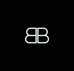 Wall Mural - Letter BB alphabet logo design vector. The initials of the letter B and B logo design in a minimal style are suitable for an abbreviated name logo.