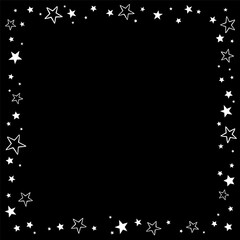 Wall Mural - square ornament of white stars on a black background