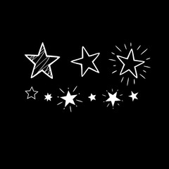 Wall Mural - set of several festive shining stars for design