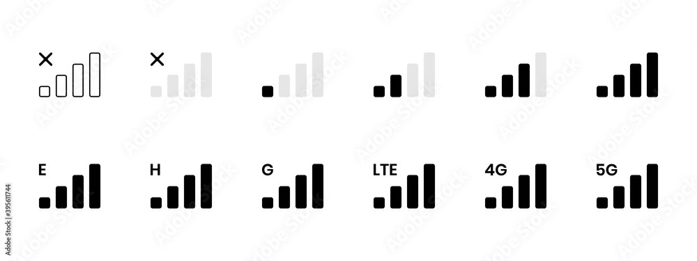 Poor Signal Signal reception bar collection of vector illustration. Mobile phone ...
