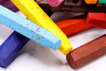 Wall Mural - close-up of a colorful crayons