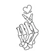 Heart  symbol with spine finger