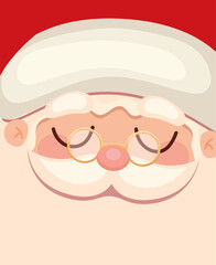 Wall Mural - santa claus face icon with eyeglasses