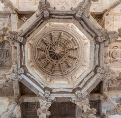 Wall Mural - Marble cupola of Jain temple at Ranakpur, Rajasthan state, India