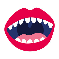 Wall Mural - sticker of mouth and red lips