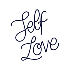 Wall Mural - lelf love lettering on white background