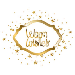 Wall Mural - warm wishes in gold lettering with stars