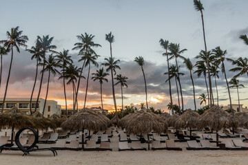 Wall Mural - Sunset at Bavaro beach, Dominican Republic