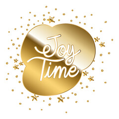 Wall Mural - joy time in gold lettering with stars