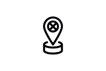 Sticker - Hacker Outline Icon - Location Data