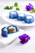 Puding mooncake bunga telang or pudding jelly mooncake tint with butterfly pea