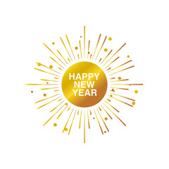 Poster - happy new year 2021 golden sparkles bright banner on white background