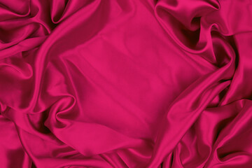 Smooth elegant red silk or satin texture can use as abstract background for design, fabric
