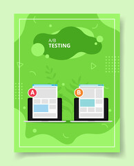 Poster - ab testing ui wire frameon laptop compared for template of banners, flyer, books cover, magazines wi