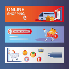 Sticker - online shopping, mobile payments, delivery cargo service market