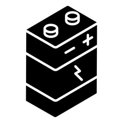 Poster - 
Glyph isometric vector design of rechargeable battery unit, power accumulator 
