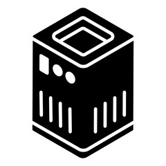 Poster - 
Rechargeable power battery cells icon in glyph isometric design 
