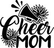Cheer mom on the white background. Vector illustration