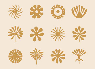 Poster - Vector logo design template in simple minimal style with hand-drawn leaves